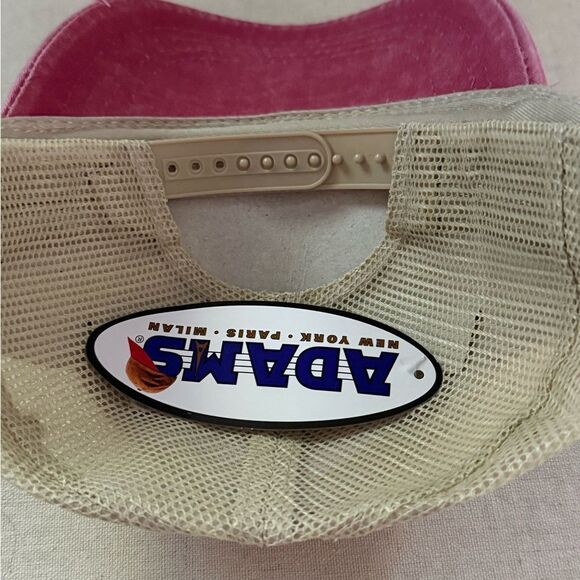 Adams Custom Women's Pink Distressed Mesh Baseball / Trucker Cap NWT - Picture 7 of 9